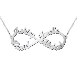 Love "4" Infinity Pendant in 925 Sterling Silver