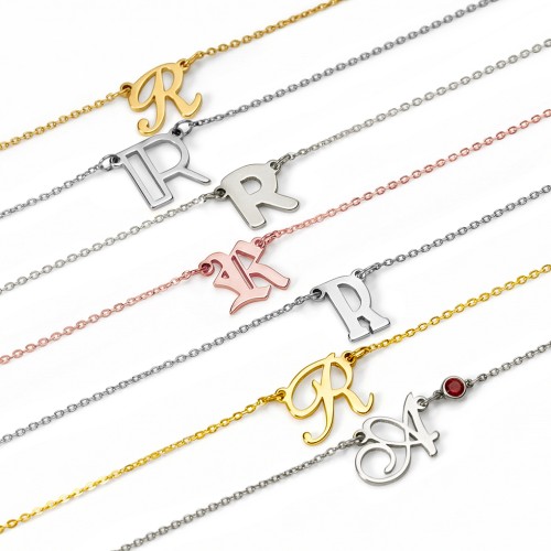 Initial Letter Necklace – Sterling Silver