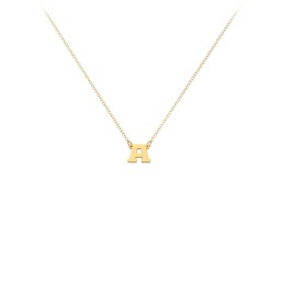 Petite Initial Letter Necklace in 18K Gold Plated Silver