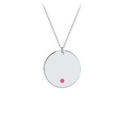 Birthstone Initial Disc Pendant