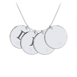 Birthstone Initial 4 Disc Pendant
