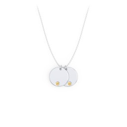 Engravable Disc Sorority Pendant with Birthstone