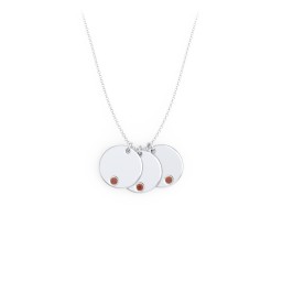 Engravable Disc Sorority Pendant with Birthstone