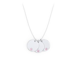 Engravable Disc Sorority Pendant with Birthstone