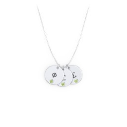 Engravable Disc Sorority Pendant with Birthstone