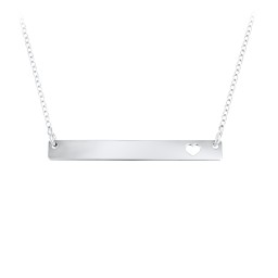 Engravable Bar Pendant with Cutout Heart