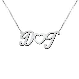 Initials and Heart Pendant