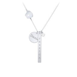 Milestone Necklace with Baby Feet Charm