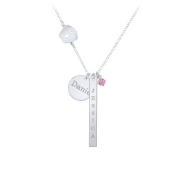 Milestone Necklace with Baby Feet Charm