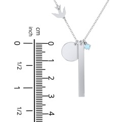 Milestone Necklace with Bird Charm