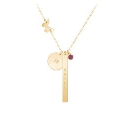 Milestone Necklace with Butterfly Charm