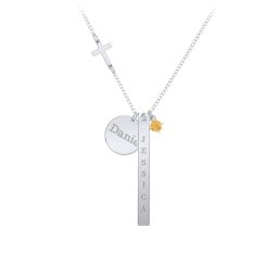 Milestone Necklace with Cross Charm