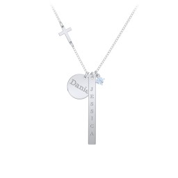 Milestone Necklace with Cross Charm