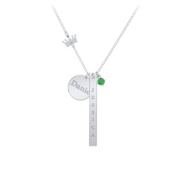 Milestone Necklace with Crown Charm