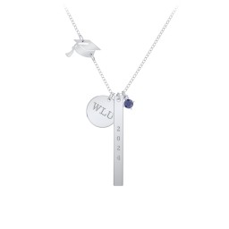 Milestone Necklace with Graduation Hat Charm