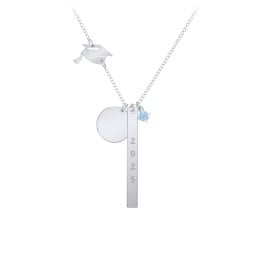 Milestone Necklace with Graduation Hat Charm