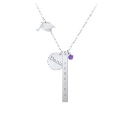 Milestone Necklace with Graduation Hat Charm