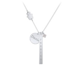 Milestone Necklace with Hamsa Charm