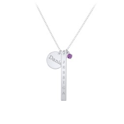 Milestone Necklace in 925 Sterling Silver with Amethyst