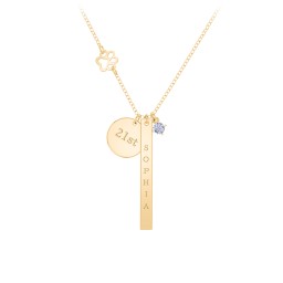 Milestone Necklace with Paw Charm