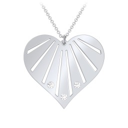 Engravable Heart Necklace with 2-7 Birthstones