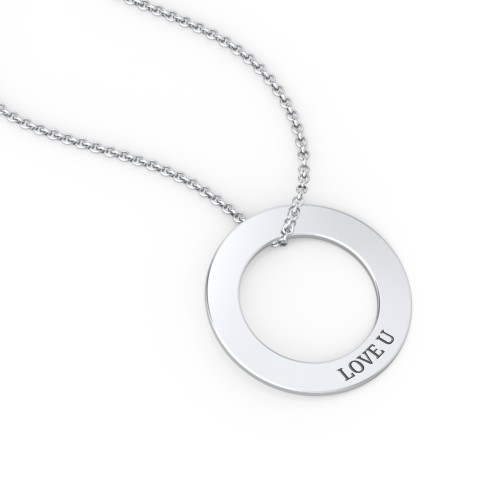 Engravable Circle Necklace – Sterling Silver