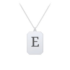 Engravable Tag Charm Necklace – Sterling Silver