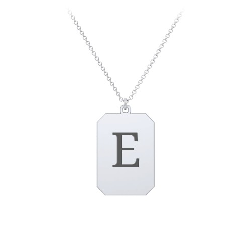 Engravable Tag Charm Necklace – Sterling Silver