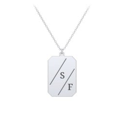 3 Engravable Tag Charm Necklace
