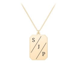 3 Engravable Tag Charm Necklace