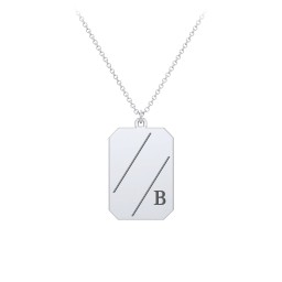 3 Engravable Tag Charm Necklace in 925 Sterling Silver