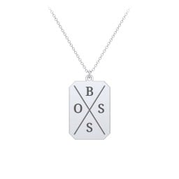 4 Engravable Tag Charm Necklace