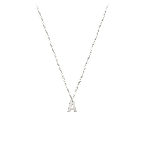 Initial Necklace with 1 Letter - Modern – 10K White Gold