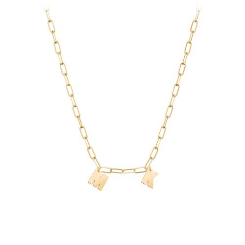 Initial Necklace with 2 Letters - Modern