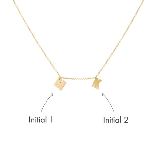 Initial Necklace with 2 Letters - Modern – 18K Gold Plated Silver