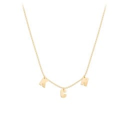 Initial Necklace with 3 Letters - Modern