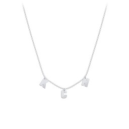 Initial Necklace with 3 Letters - Modern in 925 Sterling Silver