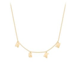 Initial Necklace with 4 Letters - Modern