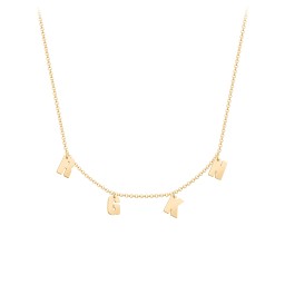 Initial Necklace with 4 Letters - Modern in 18K Gold Plated Silver