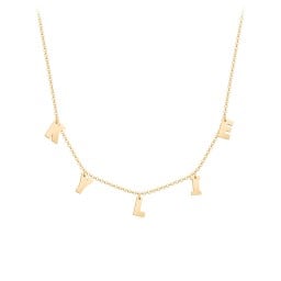 Initial Necklace with 5 Letters - Modern