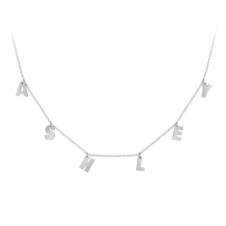 Initial Necklace with 6 Letters - Modern