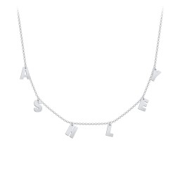 Initial Necklace with 6 Letters - Modern in 925 Sterling Silver