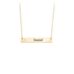 Engravable Birthstone Bar Necklace