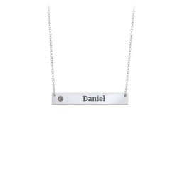 Engravable Birthstone Bar Necklace