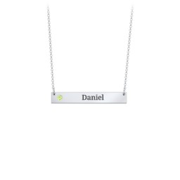 Engravable Birthstone Bar Necklace