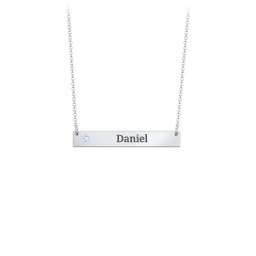 Engravable Birthstone Bar Necklace