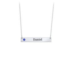 Engravable Birthstone Bar Necklace