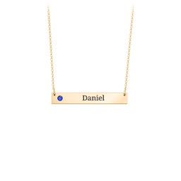Engravable Birthstone Bar Necklace