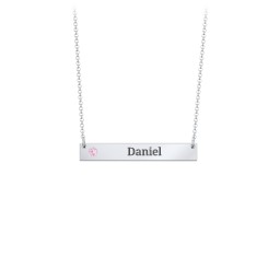 Engravable Birthstone Bar Necklace