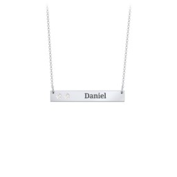 2 Engravable Birthstone Bar Necklace